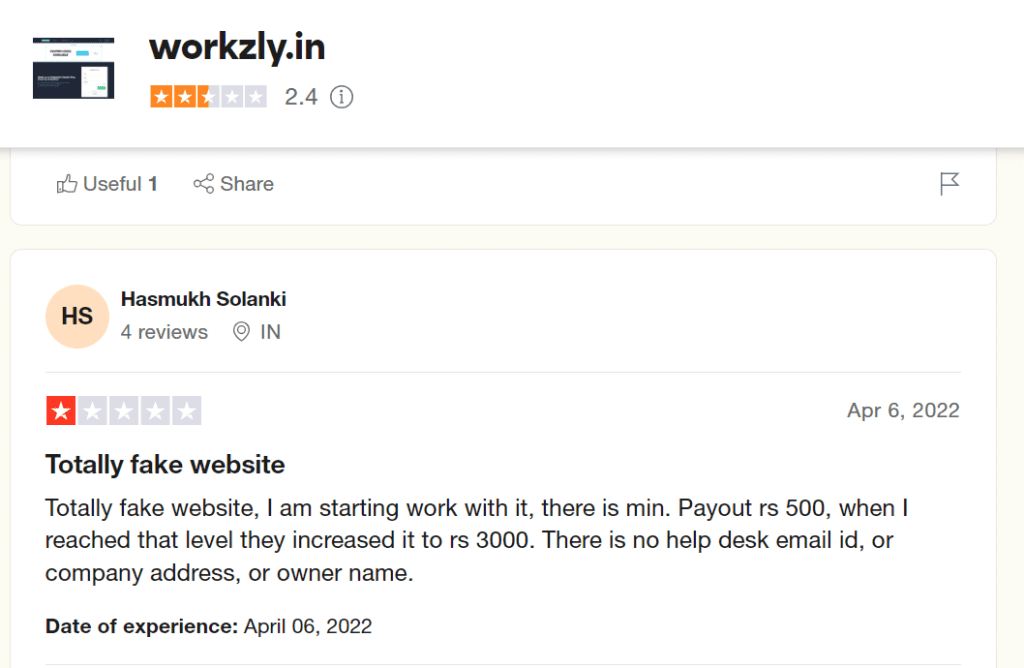 Is Workzly.in real or fake?