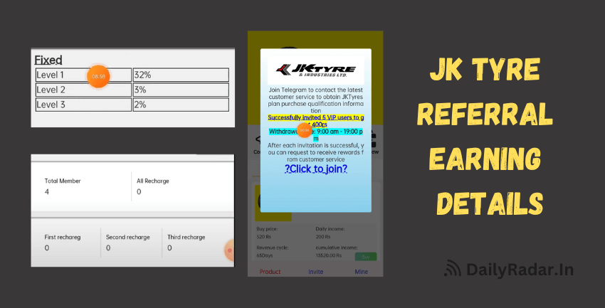 JK Tyre Earning App Review: Investment plans